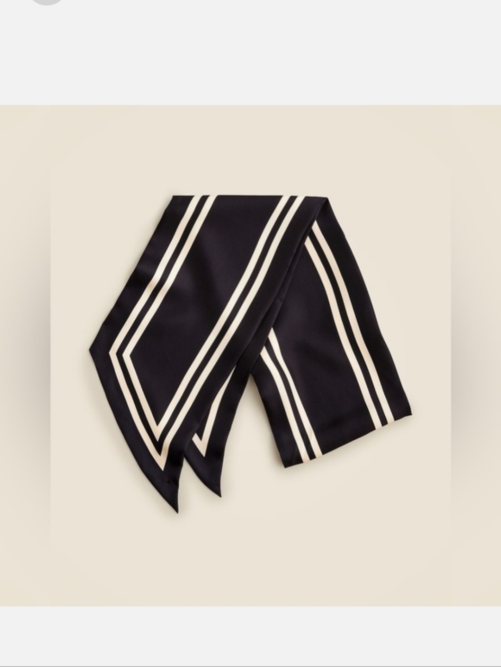 J. Crew Printed Silk Scarf - Black Aged Parchment - Picture 2 of 6